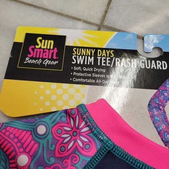 Kids Sun Smart Beach Gear Surf's Up Swim Tee Rash Guard Size M. NEW - Picture 10 of 14